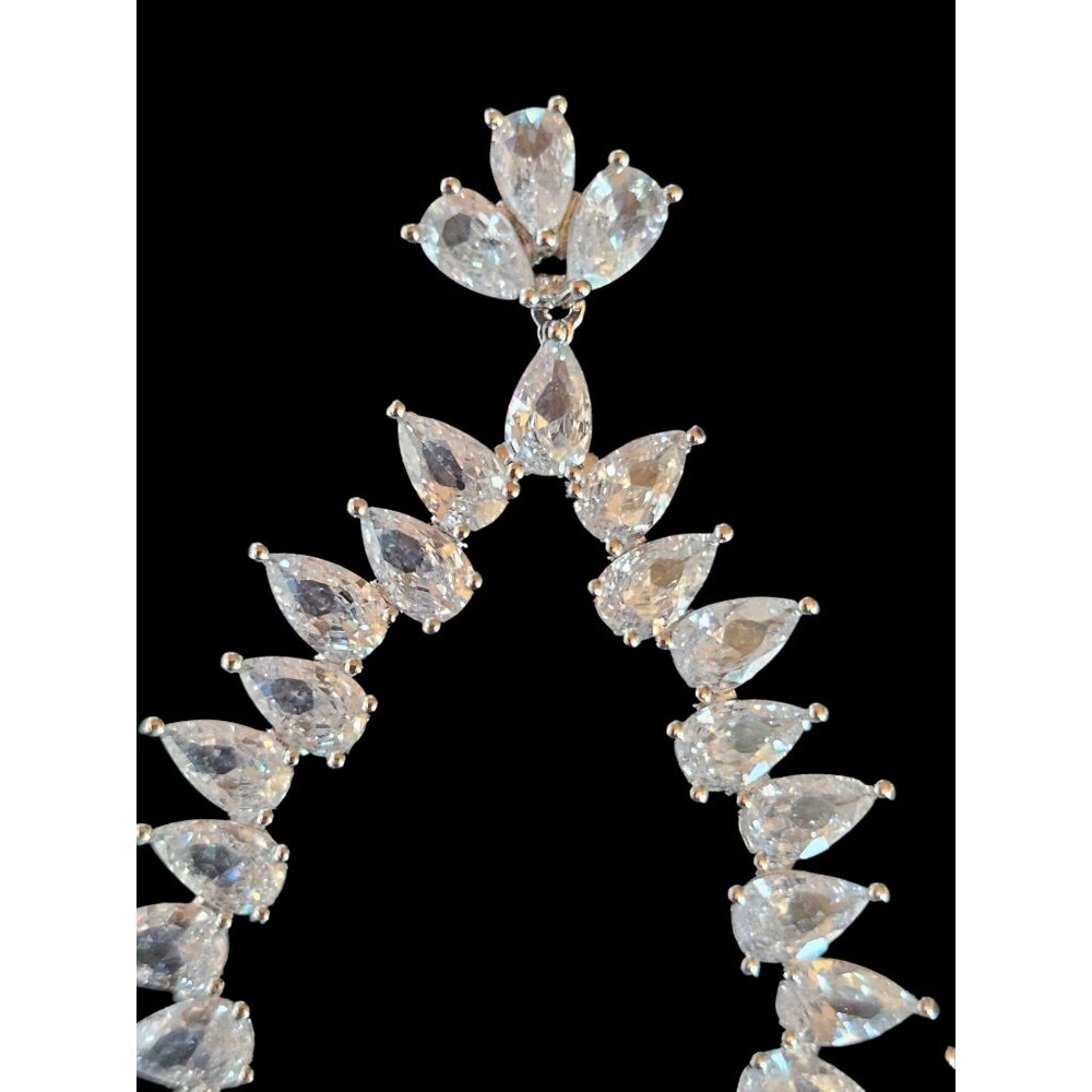 NWOT Fringe Rhinestone Hoop Earring - Marionat - Picture 2 of 3